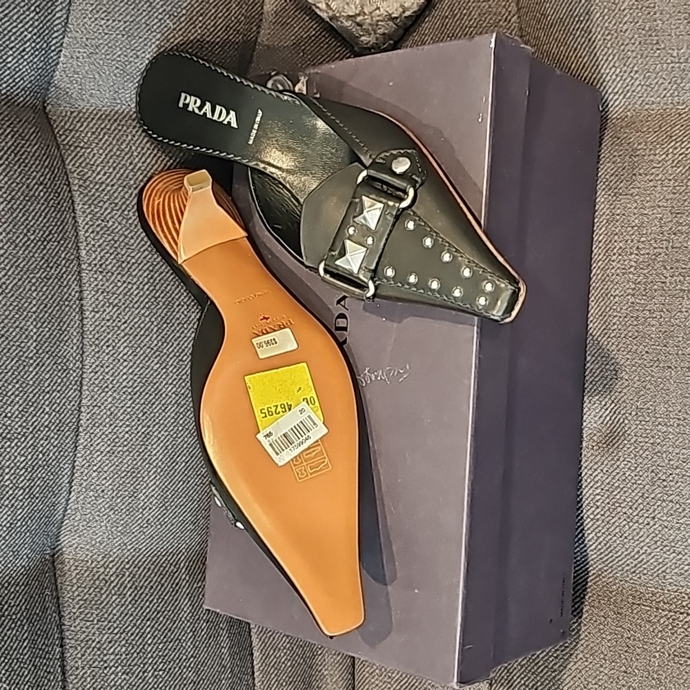 Prada black mules